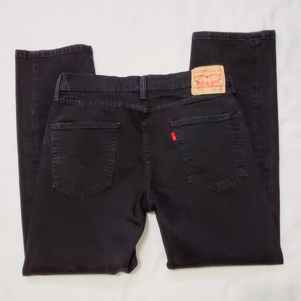 Levi's 514 Straight Fit Jeans Black 33" Waist - Picture 5 of 10